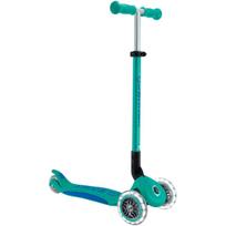 Paspirtukas GLOBBER Primo Foldable Plus Lights – sulankstomas vaikiškas paspirtukas, turkio/tamsiai mėlynas