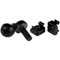 StarTech.com M6 x 12mm varžtai ir narvelinės veržlės – 50 vnt., juodi