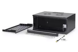 Sieninis tinklo spintos komplektas DIGITUS SOHO Pro DN-49201-SET — 19 colių 4U, 540x400 mm, IP20, rakinamas