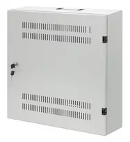 Intellinet Low-Profile 19 colių sieninis spintos stovas su 4U horizontaliais ir 2U vertikaliais bėgeliais, plonas, vietą taupantis korpusas, tik 170 mm gylio, idealus AV, multimedijos ir vaizdo stebėjimo programoms, surinktas, pilka RAL 7035