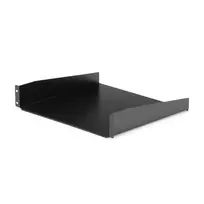 StarTech.com 2U lentyna serverio stovui – universali konsolinė lentyna 19 colių tinklo įrangos stovui – tvirtas plienas – keliamoji galia 20 kg – 16 colių gylio padėklas, juoda