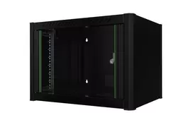 Sieninis stovas LOGON RWM06U45BL 6U juodas su spynos raktu ir kabelių tvarkymu