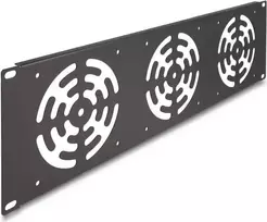 Delock 66747 19 colių spintos ventiliatorių skydelis 3 x 120 mm ventiliatoriams, 3U, metalinis, tamsiai pilkas