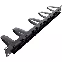 InLine 19 inch kabelių tvarkymo panelė su 9 nuimamais plastikiniais laikikliais, RAL9005 juoda