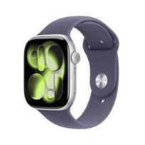 Apple Watch Series 11 GPS + Cellular 46mm sidabrinis aliuminis korpusas su Purple Fog Sport apyranke - S/M