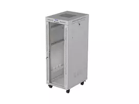 19 colių 32U LANBERG stovimas serverio spintos stovas 600×800 mm pilkas su stiklinėmis durimis ir LCD (Flat Pack)