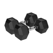 Rebel Active Hex guminis hantelis 15 kg – vienas šešiakampis hantelis su kompaktiška rankena
