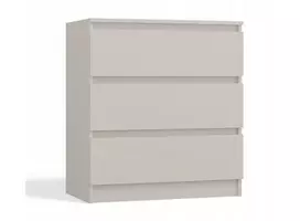 Komoda MALWA M3 su 3 stalčiais, 700×750×400 mm, medžio drožlių plokštė, krepinės spalvos matinis paviršius