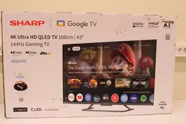 Sharp 43HR7265E 43 colių (108 cm) 4K UHD LED Smart TV su Google TV, Wi-Fi, HDMI/USB/RJ45 – Juoda – Pažeista pakuotė