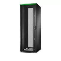 Laisvai pastatomas serverio stovas APC Easy Rack 48U (juodas) su stogu, ratukais, kojelėmis, 4 kronšteinais, šoninėmis plokštėmis — 2258 x 800 x 1200 mm
