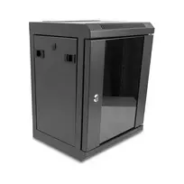 Delock 43418 10" tinklo spintelė su stiklinėmis durelėmis, 8U, juoda