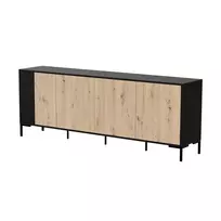 Komoda CAMA MEBLE MERCI 200 x 40 x 74 cm – juoda/artizaninis ąžuolas