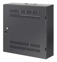 Intellinet Low-Profile 19 colių sieninis spintos stovas su 4U horizontaliomis ir 2U vertikaliomis bėgelėmis, plonas, taupantis vietą, tik 170 mm gylio, idealus AV, daugialypės terpės ir vaizdo stebėjimo sistemoms, surinktas, juodas RAL 7021