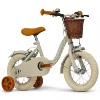 Huffy Vintage 12-Inch vaikiškas dviratis, pilkas su krepšeliu ir šoniniais ratukais