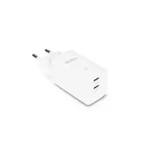 DICOTA 2 prievadų GaN sieninis įkroviklis 45W, du USB-C, White