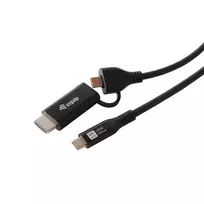 Equip USB-C į USB-C + HDMI adapteris su 100W Power Delivery, 4K 60Hz, aliuminio korpusu
