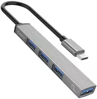 ORICO AH-13-GY-EP-HW USB-C šakotuvas su 5Gbps USB-A 3.0 ir 3x USB-A 2.0, aliuminio, sidabrinis