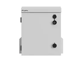 10 colių IP55 lauko sieninis/stulpinis tinklo spintos korpusas, 320 × 220 × 400 mm, pilkas (surinktas)