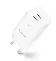 Dicota 2-Port GaN sieninis įkroviklis 65W UK baltas