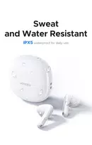 UGREEN Lightbuds Basic pusiau į ausį įdedamos belaidės ausinės, Bluetooth 5.3, 30h baterija, IPX5, baltos