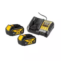 DEWALT DCB1104 18V XR 4A įkroviklis su 2x 4.0Ah ličio jonų baterijomis