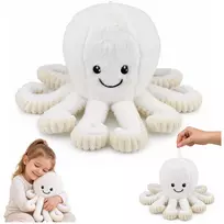 LEAN TOYS minkštas aštuonkojis su elastingais čiuptuvais, baltas, 50 cm