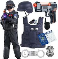 Vaikiškas policijos rinkinys su šalmu, liemene ir kamuoliukų paleidimo žaislu, Vaikiškas policijos rinkinys su šalmu, liemene ir kamuoliukų paleidimo žaislu