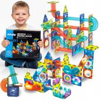 Magnetinės kaladėlės, šviečiantys 3D trasos skydeliai, edukacinis rinkinys, 75 el., Magnetinės kaladėlės, šviečiantys 3D trasos skydeliai, edukacinis rinkinys, 75 el.