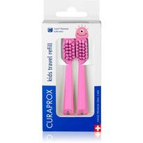 Curaprox Kids Travel refill atsarginės galvutės dantų šepetėliui Pink 2 vnt.