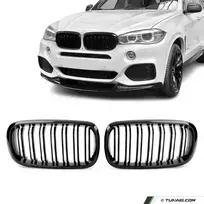 Performance priekinės grotelės skirtos BMW F15 X5 / F16 X6 (14-19), dvigubos blizgios