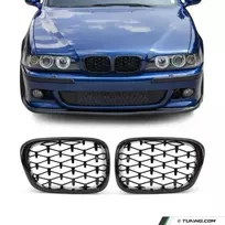 Diamond Priekinės Grotelės, komplektas tinkantis BMW E39 (95-03), juodos blizgios