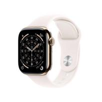 Išmanusis laikrodis Apple Watch Series 11 GPS + Cellular 42 mm auksinis titano korpusas, švelniai rožinis sportinis dirželis S/M