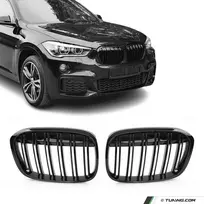 Performance Priekinės Grotelės, komplektas skirtas BMW X1 F48 (15-19) PRE-LCI, juodos blizgios