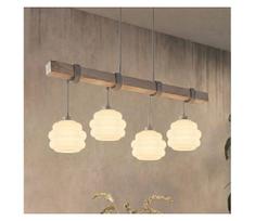 BRILAGI - pakabinama liustra ant laido WOOD GLASS 4xE27/60W/230V pušis/pilka/balta