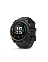 Garmin fēnix 9 47 mm Carbon Grey DLC Titanium su juodu silikoniniu dirželiu
