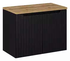 Pakabinama vonios spintelė su stalviršiu Nova Black, 80 cm, juoda