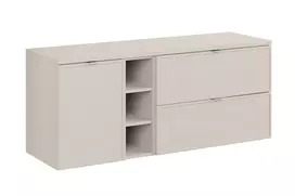 Pakabinamų vonios spintelių komplektas Bella Cashmere, 140 cm, smėlinė