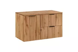 Pakabinamų vonios spintelių komplektas Adel Oak, 100 cm, ruda