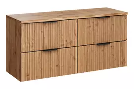 Pakabinamas vonios baldų komplektas Adel Oak, 120 cm, smėlinė