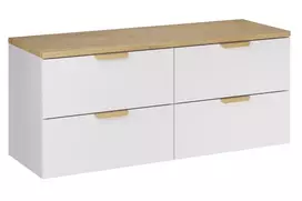 Pakabinamų vonios spintelių komplektas Aster White, 120 cm, balta