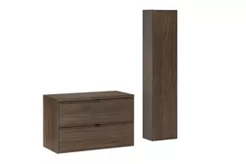 Pakabinamų vonios baldų komplektas Terra Villa, 80 cm, ruda