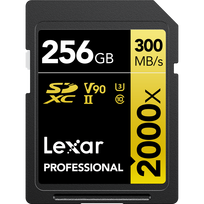 Lexar Atminties kortelė SDXC Pro 2000X UHS-II U3 R300/W260 (V90), 256GB