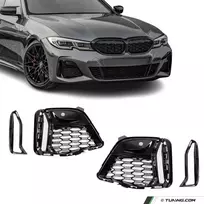 M340-style Priekinio bamperio Grotelės / Apdailos, komplektas skirtas BMW G20 / G21 (18-22), juodos blizgios