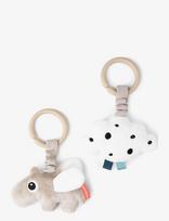 Done By Deer - Hanging Activity Toy 2 Pcs Happy Clouds Sand - Žaislai aktyvumui skatinti - Smėlio
