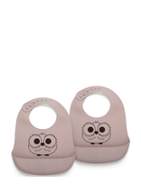 Nuuroo - Alfie Silicone Short Bib 2-Pack With Print - Seilinukas be rankovių - Rožinė