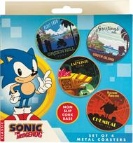 Sonic - Sonic The Hedgehog Printed Metal Location Coasters Set - 89mm