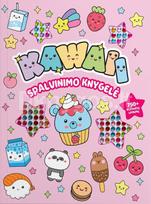 Spalvinimo knygelė su blizgučių lipdukais „Kawaii“