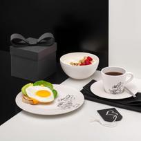 Villeroy & Boch Manufacture Rock Blanc Mickey Mouse lėkštutė kavos puodeliui, 15,4 cm