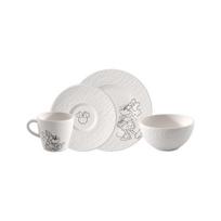 Villeroy & Boch Manufacture Rock Blanc Mickey Mouse pusryčių indų rinkinys, 4 dalių