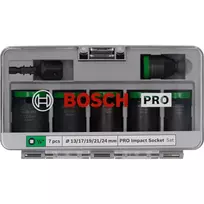 Veržliarakčių antgalių rinkinys Bosch Powertools PRO 1/2 colio 7 dalių juodas
